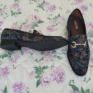 NIB Men's Tokiyos Floral Embroidered Leather Loafers Size 12